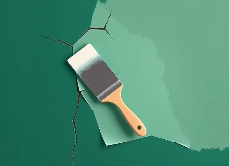 Ponçage et rebouchage des fissures avant mise en peinture